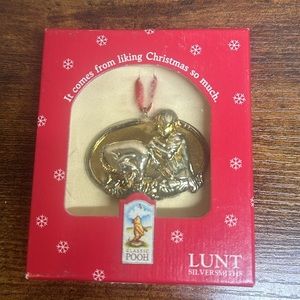 Lunt Silversmith Classic Winnie the Pooh C Robin and Eeyore Christmas Ornament‎